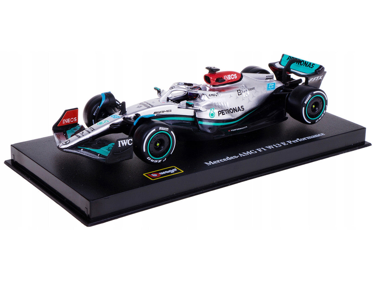 Mercedes-AMG F1 W13 E Performance #63 George Russell "F1 Formula One World Championship" (2022) with Display Case 1/43 Diecast Model Car by Bburago by Bburago