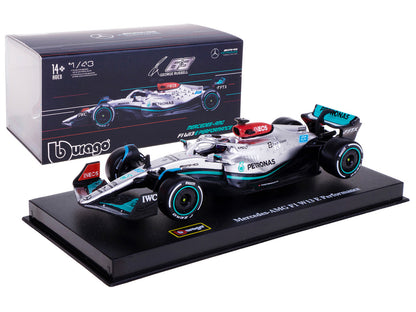 Mercedes-AMG F1 W13 E Performance #63 George Russell "F1 Formula One World Championship" (2022) with Display Case 1/43 Diecast Model Car by Bburago by Bburago