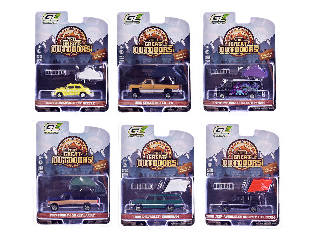"The Great Outdoors" Series 4 Set of 6 pieces 1/64 Diecast Model Cars by Greenlight by Greenlight