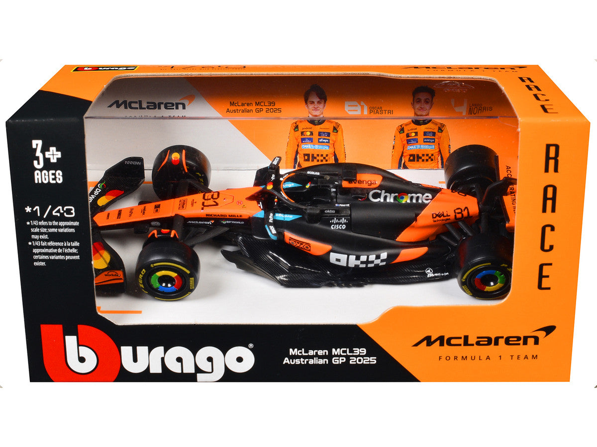 McLaren MCL39 #81 Oscar Piastri "OKX" Formula One F1 "Australian GP" (2025) "Race" Series 1/43 Diecast Model Car by Bburago by Bburago