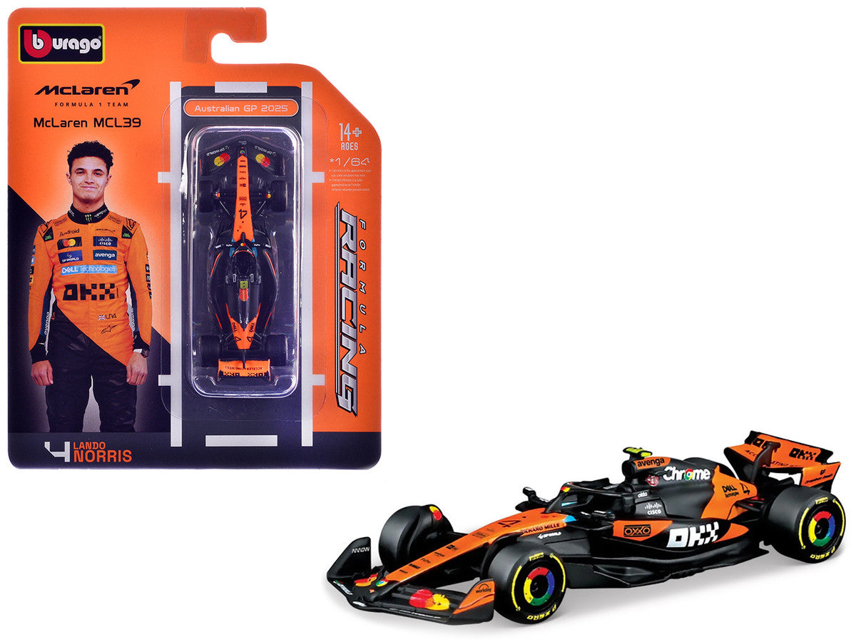 McLaren MCL39 #4 Lando Norris Winner Formula One F1 "Australian GP" (2025) "Formula Racing" Series 1/64 Diecast Model Car by Bburago by Bburago
