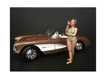August Bikini Calendar Girl Figurine for 1/24 Scale Models by American Diorama by American Diorama