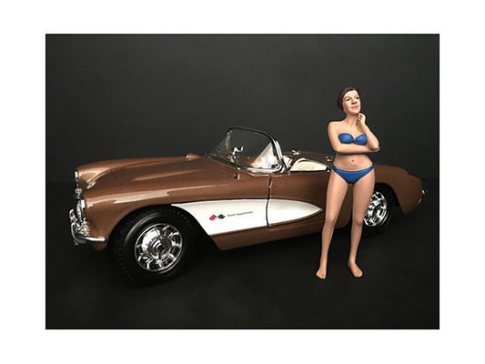 December Bikini Calendar Girl Figurine for 1/24 Scale Models by American Diorama by American Diorama