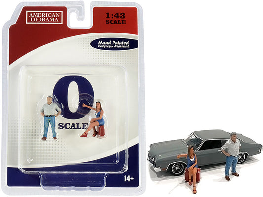70s Style Two Figurines Set III for 1/43 Scale Models by American Diorama by American Diorama