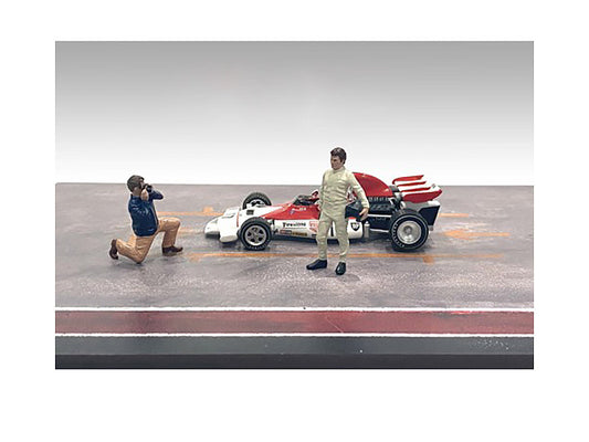 "Race Day" Two Diecast Figures Set 1 for 1/43 Scale Models by American Diorama by American Diorama