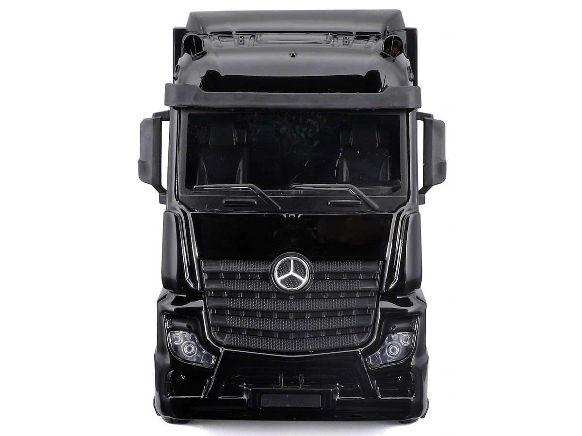 Mercedes-Benz Actros Gigaspace Car Transporter Black and Mercedes-AMG F1 W15 E Performance #63 George Russell "Petronas" Formula One F1 World Championship (2024) "Racing Hauler" Series 1/43 Diecast Model Car by Bburago by Bburago