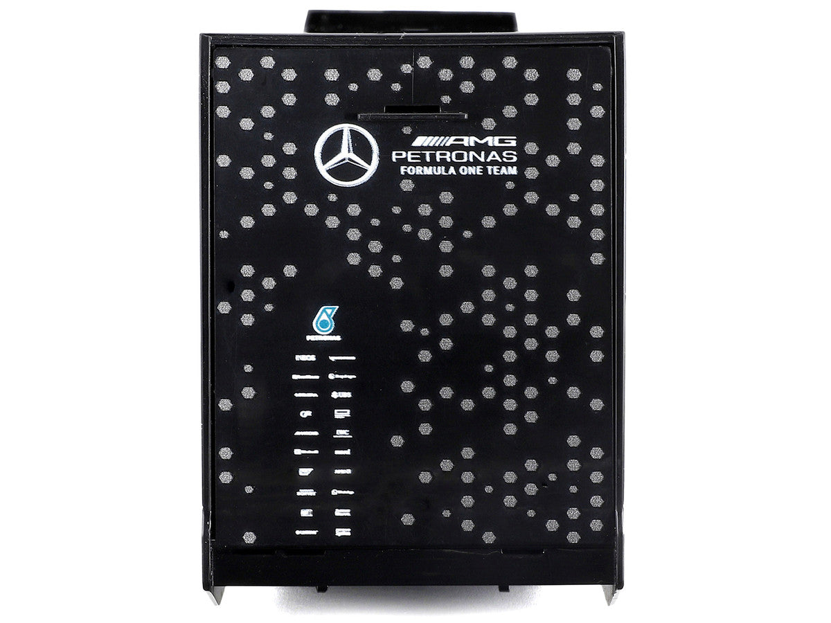 Mercedes-Benz Actros Gigaspace Car Transporter Black and Mercedes-AMG F1 W15 E Performance #63 George Russell "Petronas" Formula One F1 World Championship (2024) "Racing Hauler" Series 1/43 Diecast Model Car by Bburago by Bburago