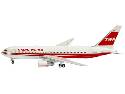 Boeing 767-200ER Commercial Aircraft "Trans World Airlines" (N601TW) White with Red Stripes 1/400 Diecast Model by V1:400 by V1:400