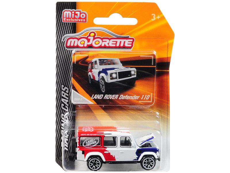 Land Rover Defender 110 White/Red/Blue "Above and Beyond" "Racing Cars" 1/60 Diecast Model Car by Majorette by Majorette