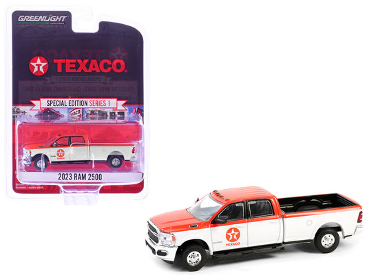 2023 Ram 2500 Pickup Truck "Texaco" Orange and White "Texaco Special Edition" Series 1 1/64 Diecast Model Car by Greenlight by Greenlight