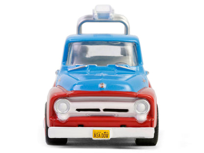 1956 Ford F-100 Pickup Truck with Tool Boxes and Ladders "Chevron" Blue and Red "Chevron Special Edition" Series 1 1/64 Diecast Model Car by Greenlight by Greenlight