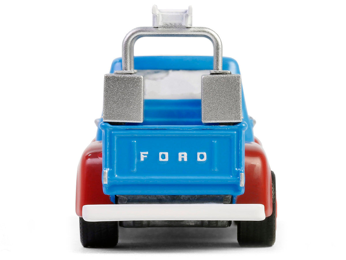 1956 Ford F-100 Pickup Truck with Tool Boxes and Ladders "Chevron" Blue and Red "Chevron Special Edition" Series 1 1/64 Diecast Model Car by Greenlight by Greenlight