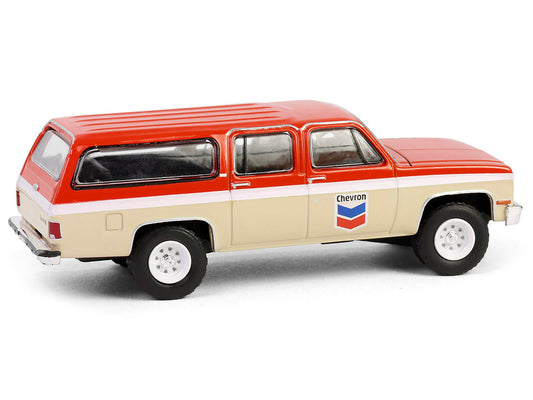 1988 GMC Suburban Sierra Classic C10 "Chevron" Orange and Beige with White Stripes "Chevron Special Edition" Series 1 1/64 Diecast Model Car by Greenlight by Greenlight