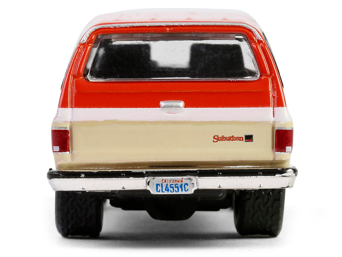 1988 GMC Suburban Sierra Classic C10 "Chevron" Orange and Beige with White Stripes "Chevron Special Edition" Series 1 1/64 Diecast Model Car by Greenlight by Greenlight