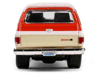 1988 GMC Suburban Sierra Classic C10 "Chevron" Orange and Beige with White Stripes "Chevron Special Edition" Series 1 1/64 Diecast Model Car by Greenlight by Greenlight