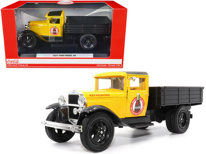 1931 Ford Model AA Pickup Truck Yellow and Black "Drink it Ice Cold for Sparkling Refreshment - Coca-Cola" 1/24 Diecast Model Car by Motor City Classics by Motorcity Classics