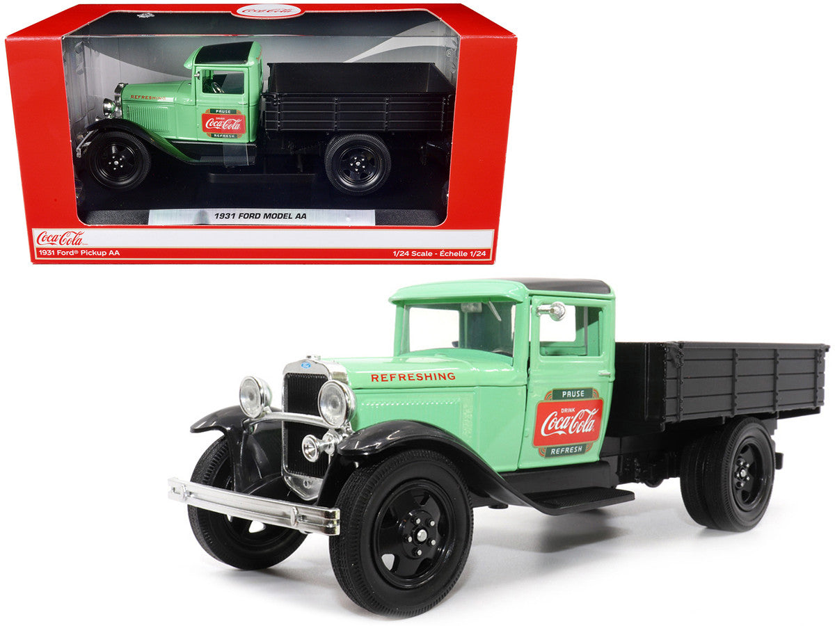 1931 Ford Model AA Pickup Truck Light Green and Black "Pause. Refresh. Drink Coca-Cola" 1/24 Diecast Model Car by Motor City Classics by Motorcity Classics