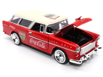 1955 Chevrolet Bel Air Nomad Red with White Top "Coca-Cola" 1/24 Diecast Model Car by Motor City Classics by Motorcity Classics