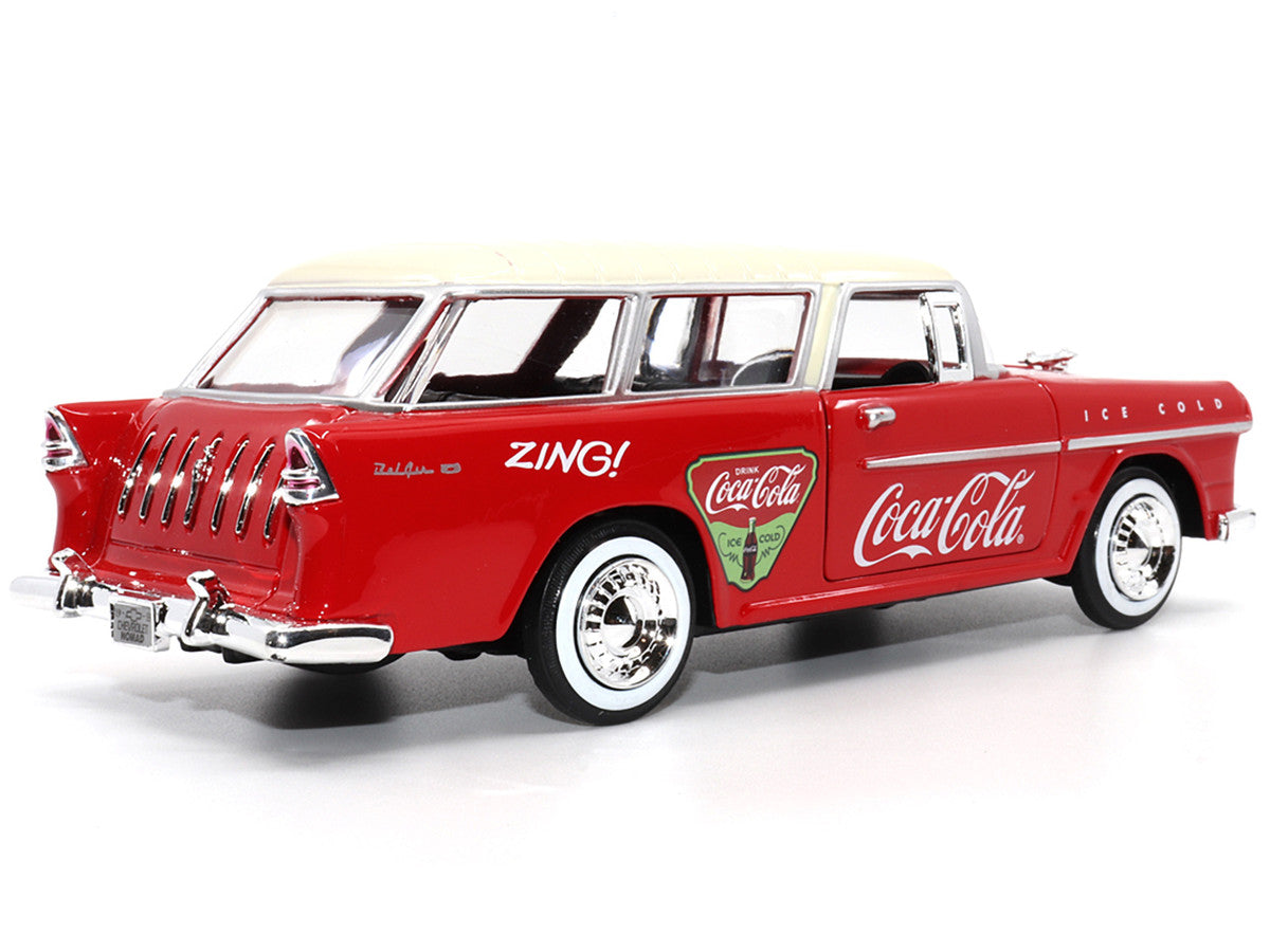 1955 Chevrolet Bel Air Nomad Red with White Top "Coca-Cola" 1/24 Diecast Model Car by Motor City Classics by Motorcity Classics