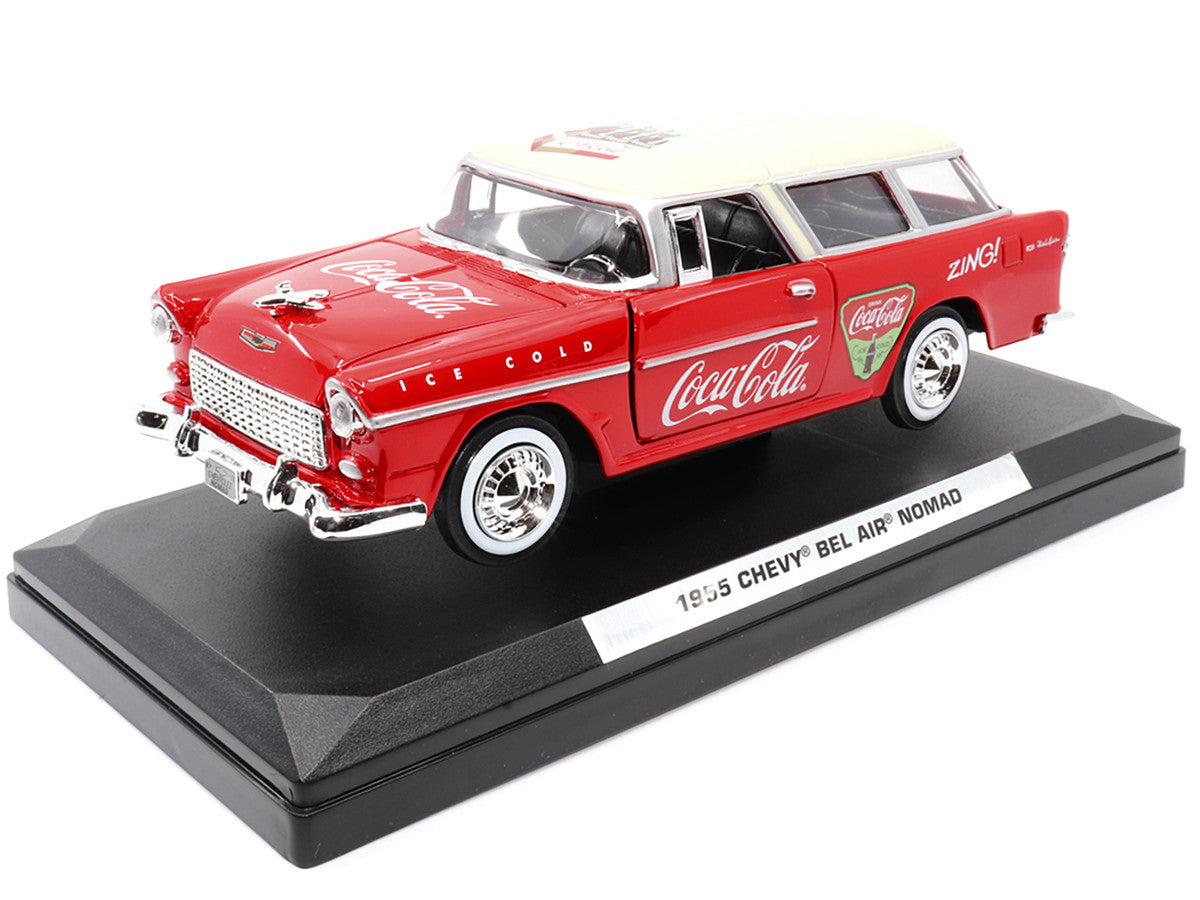 1955 Chevrolet Bel Air Nomad Red with White Top "Coca-Cola" 1/24 Diecast Model Car by Motor City Classics by Motorcity Classics