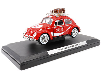 1966 Volkswagen Beetle Red "Enjoy Coca-Cola" with Roof Rack and Accessories 1/24 Diecast Model Car by Motor City Classics by Motorcity Classics