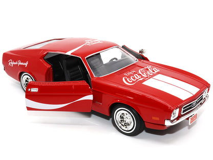 1971 Ford Mustang Sportsroof Red with White Stripes "Refresh Yourself - Coca-Cola" 1/24 Diecast Model Car by Motor City Classics by Motorcity Classics