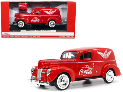 1940 Ford Sedan Cargo Van Red "Pause... Go Refreshed Coca-Cola" with Vending Machine Accessory 1/24 Diecast Model Car by Motor City Classics by Motorcity Classics