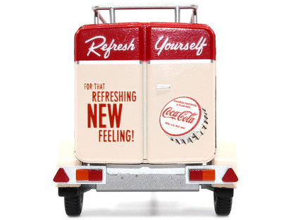 Travel Trailer Cream with Red Top "Pause and Refresh Yourself Drink Delicious Coca-Cola" 1/24 Diecast Model Car by Motor City Classics by Motorcity Classics