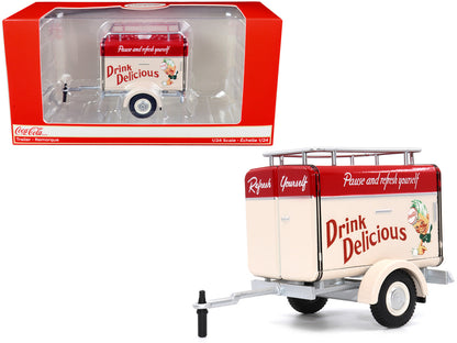 Travel Trailer Cream with Red Top "Pause and Refresh Yourself Drink Delicious Coca-Cola" 1/24 Diecast Model Car by Motor City Classics by Motorcity Classics