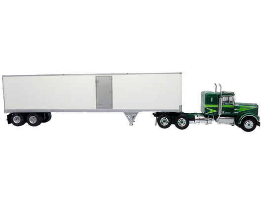 1976 Kenworth W900A Tractor with Dry Goods Trailer Green Metallic with Light Green Graphics "Vintage Heavy Haul Truck Collection" 1/43 Diecast Model by Iconic Replicas by Iconic Replicas