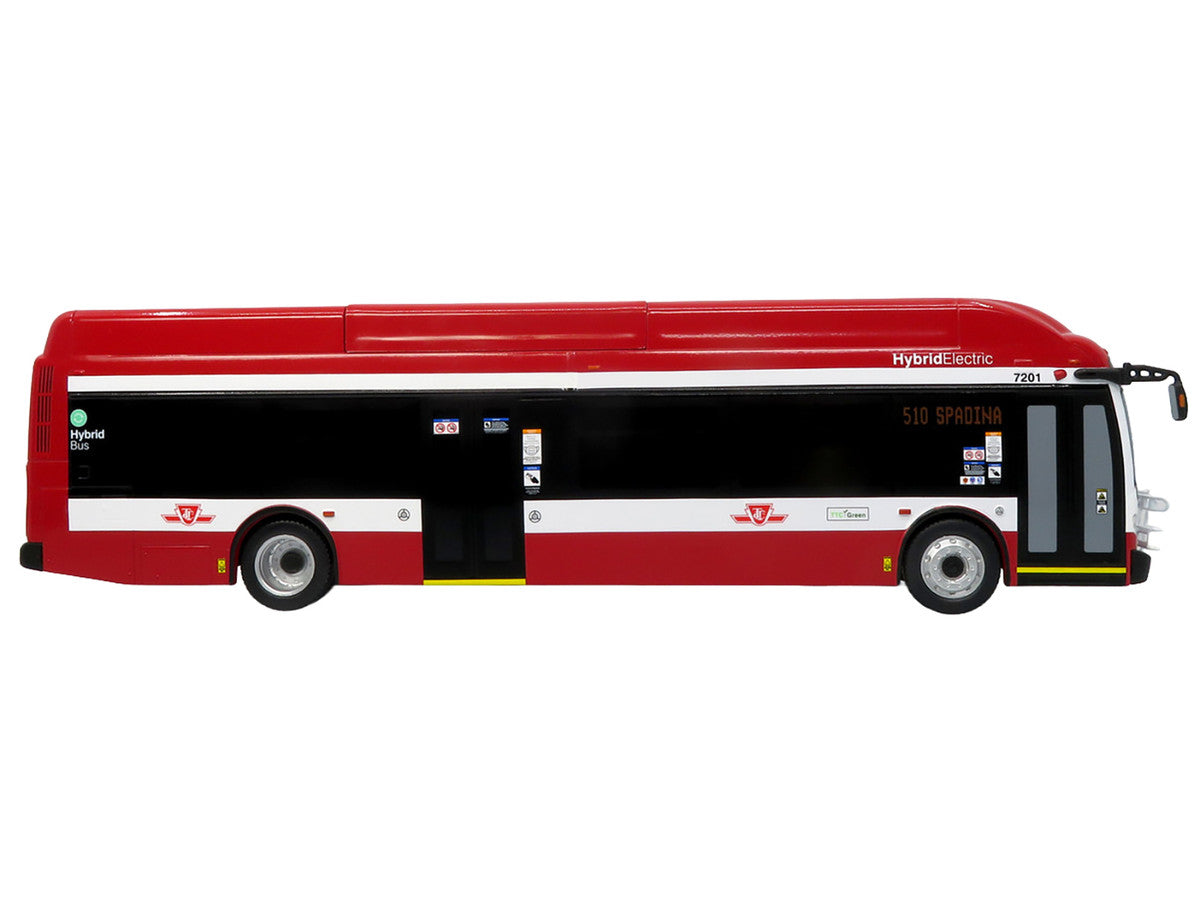 New Flyer Xcelsior Transit Bus Bank "TTC – Toronto Transit Commission" Red and White "The Bus & Motorcoach Collection" Limited Edition to 504 Pieces Worldwide 1/43 Model by Iconic Replicas by Iconic Replicas