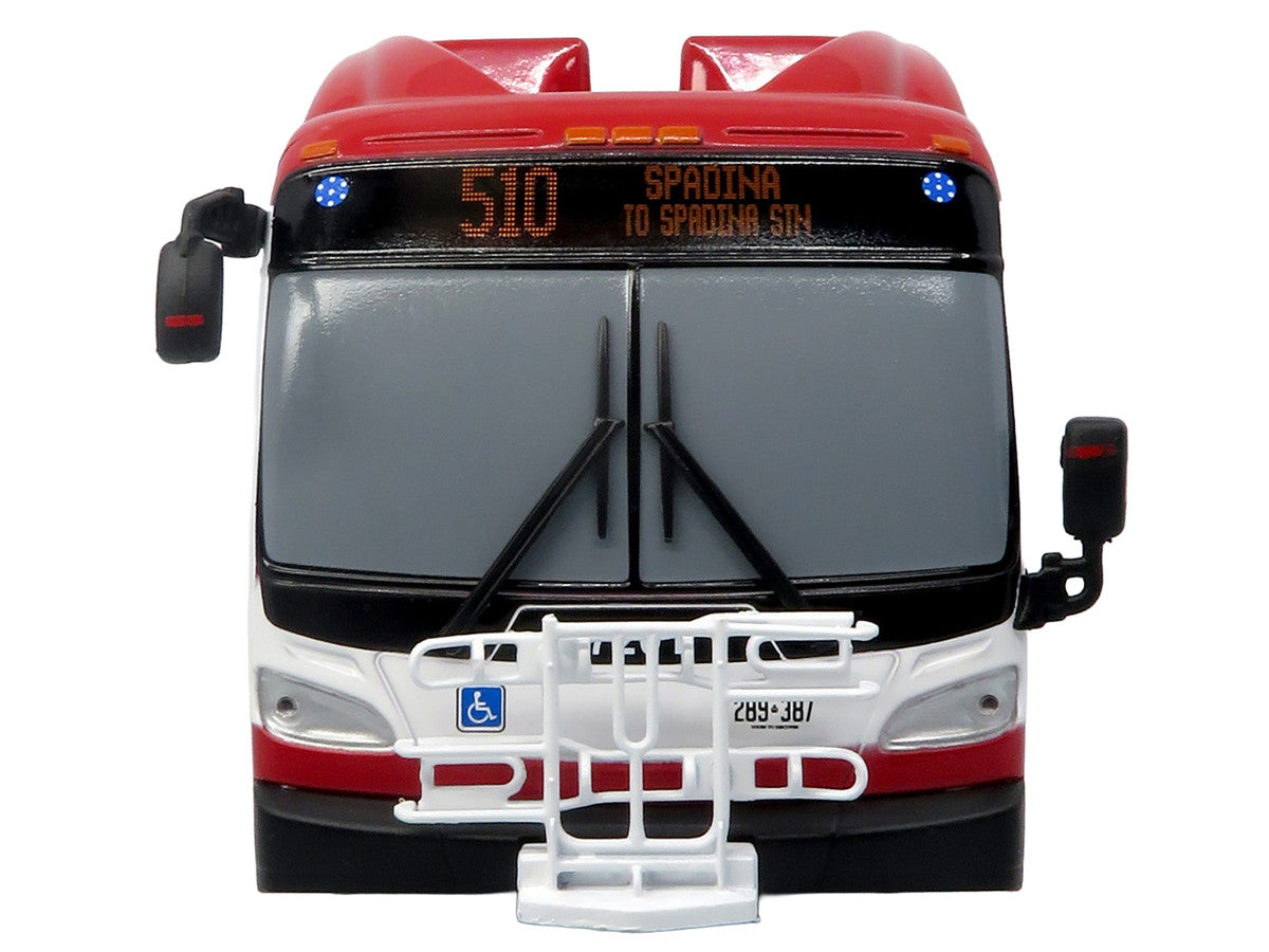 New Flyer Xcelsior Transit Bus Bank "TTC – Toronto Transit Commission" Red and White "The Bus & Motorcoach Collection" Limited Edition to 504 Pieces Worldwide 1/43 Model by Iconic Replicas by Iconic Replicas