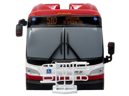 New Flyer Xcelsior Transit Bus Bank "TTC – Toronto Transit Commission" Red and White "The Bus & Motorcoach Collection" Limited Edition to 504 Pieces Worldwide 1/43 Model by Iconic Replicas by Iconic Replicas