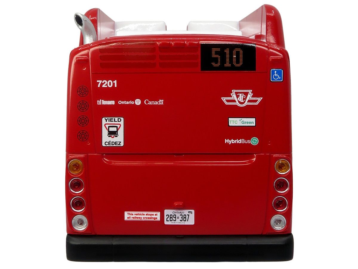 New Flyer Xcelsior Transit Bus Bank "TTC – Toronto Transit Commission" Red and White "The Bus & Motorcoach Collection" Limited Edition to 504 Pieces Worldwide 1/43 Model by Iconic Replicas by Iconic Replicas