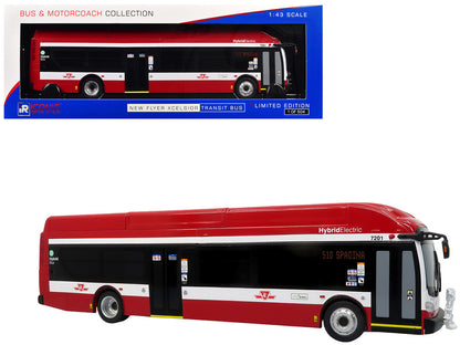 New Flyer Xcelsior Transit Bus Bank "TTC – Toronto Transit Commission" Red and White "The Bus & Motorcoach Collection" Limited Edition to 504 Pieces Worldwide 1/43 Model by Iconic Replicas by Iconic Replicas