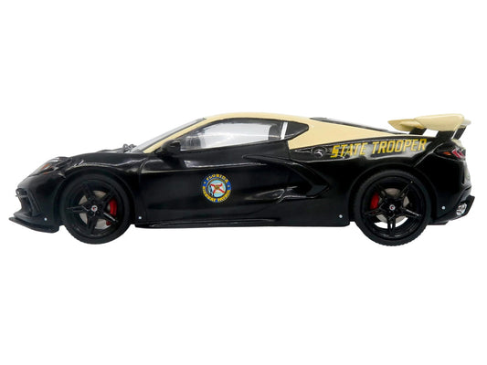 2023 Chevrolet Corvette C8 Stingray Police Interceptor "Florida Highway Patrol (FHP)" Black with Cream Top 1/43 Diecast Model by Iconic Replicas by Iconic Replicas