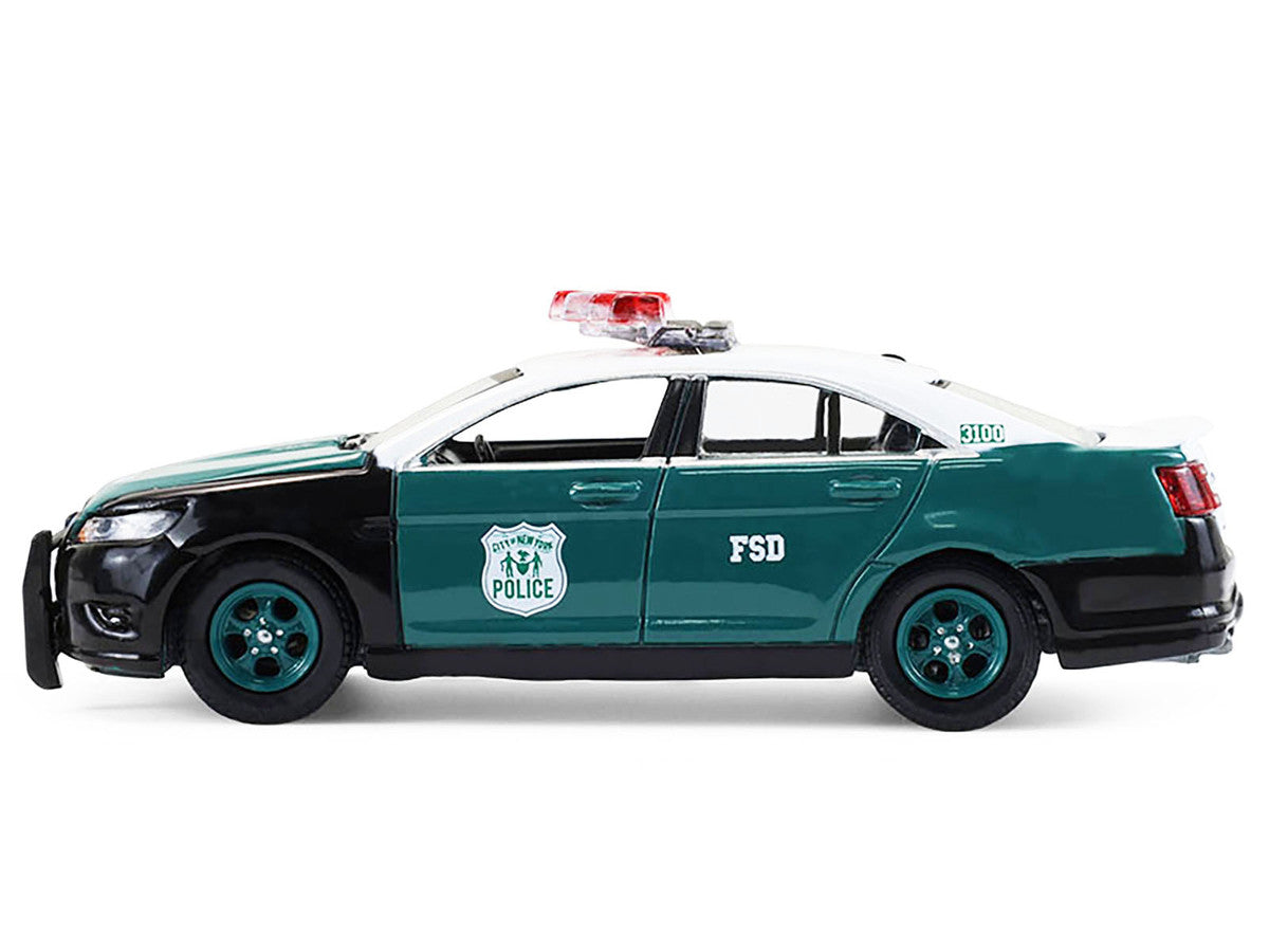 2014 Ford Taurus "New York Police Department (NYPD) Vintage Tribute Livery" Green and Black with White Top "Hot Pursuit" Series 47 1/64 Diecast Model Car by Greenlight by Greenlight