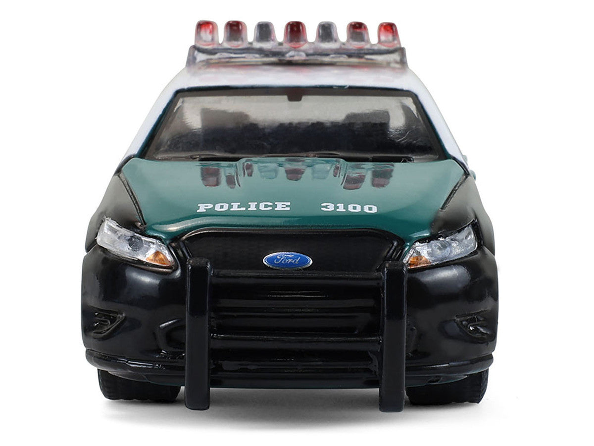 2014 Ford Taurus "New York Police Department (NYPD) Vintage Tribute Livery" Green and Black with White Top "Hot Pursuit" Series 47 1/64 Diecast Model Car by Greenlight by Greenlight
