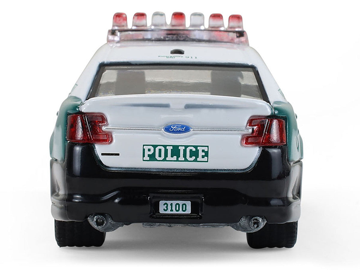 2014 Ford Taurus "New York Police Department (NYPD) Vintage Tribute Livery" Green and Black with White Top "Hot Pursuit" Series 47 1/64 Diecast Model Car by Greenlight by Greenlight