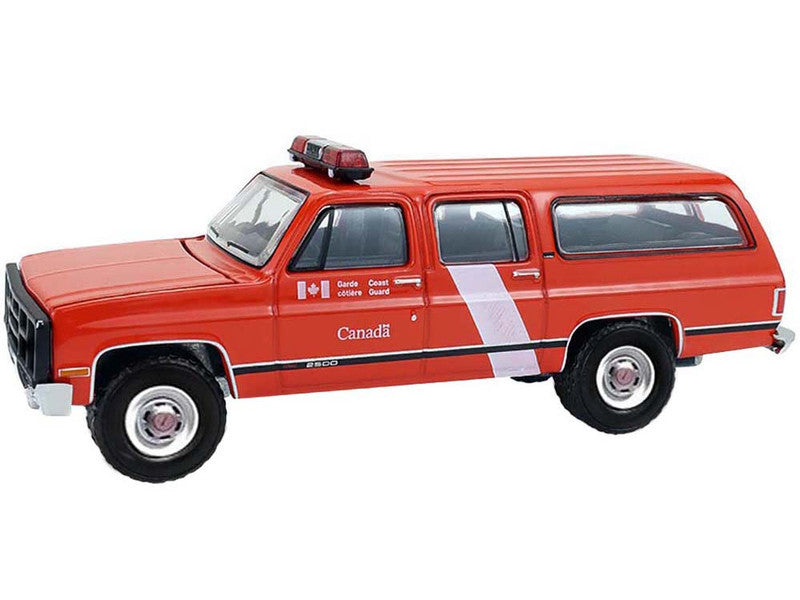 1991 GMC Suburban "Canada Coast Guard" Red with White Stripes "Hot Pursuit - Canada Special Edition" Series 1/64 Diecast Model Car by Greenlight by Greenlight