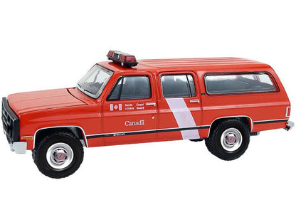 1991 GMC Suburban "Canada Coast Guard" Red with White Stripes "Hot Pursuit - Canada Special Edition" Series 1/64 Diecast Model Car by Greenlight by Greenlight