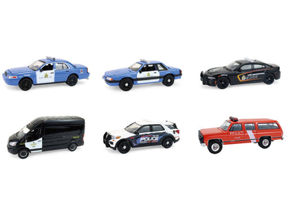 "Hot Pursuit - Canada Special Edition" Set of 6 Police Cars 1/64 Diecast Model Cars by Greenlight by Greenlight