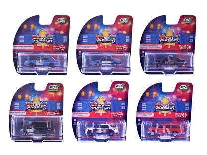 "Hot Pursuit - Canada Special Edition" Set of 6 Police Cars 1/64 Diecast Model Cars by Greenlight by Greenlight