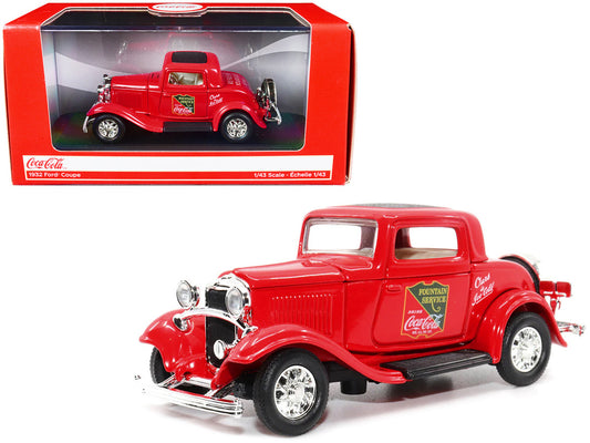 1932 Ford Coupe "Coca-Cola" Red with Black Top 1/43 Diecast Model Car by Motor City Classics by Motorcity Classics