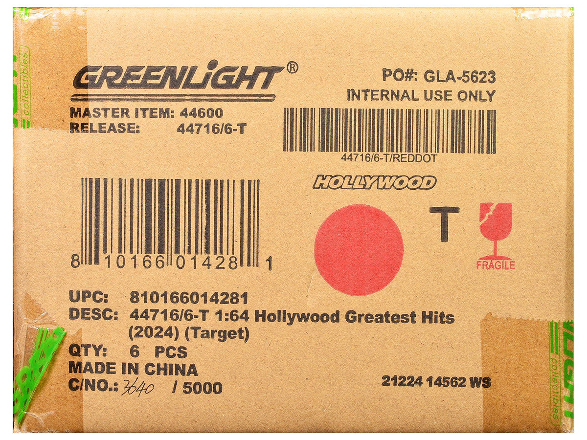 "Hollywood Greatest Hits" (2024) Set of 6 pieces 1/64 Diecast Model Cars by Greenlight by Greenlight