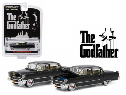 1955 Cadillac Fleetwood Series 60 Black "The Godfather" (1972) Movie "Hollywood Series" Release 14 1/64 Diecast Model Car by Greenlight by Greenlight