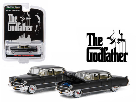 1955 Cadillac Fleetwood Series 60 Black "The Godfather" (1972) Movie "Hollywood Series" Release 14 1/64 Diecast Model Car by Greenlight by Greenlight
