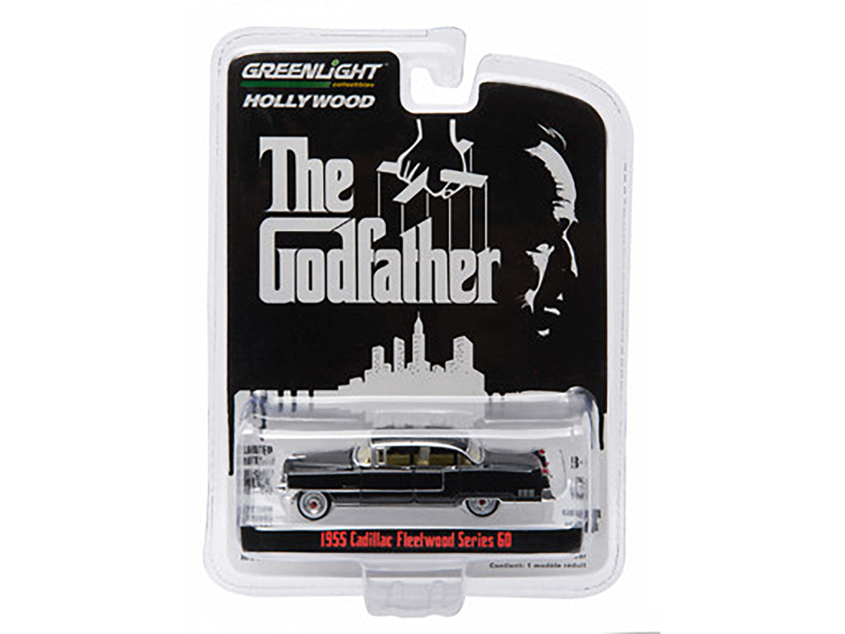1955 Cadillac Fleetwood Series 60 Black "The Godfather" (1972) Movie "Hollywood Series" Release 14 1/64 Diecast Model Car by Greenlight by Greenlight