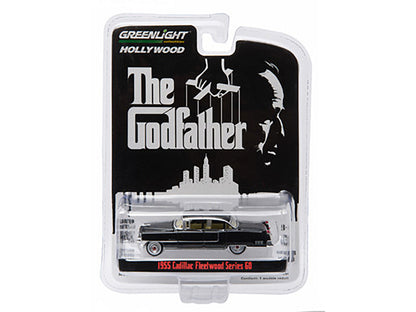 1955 Cadillac Fleetwood Series 60 Black "The Godfather" (1972) Movie "Hollywood Series" Release 14 1/64 Diecast Model Car by Greenlight by Greenlight