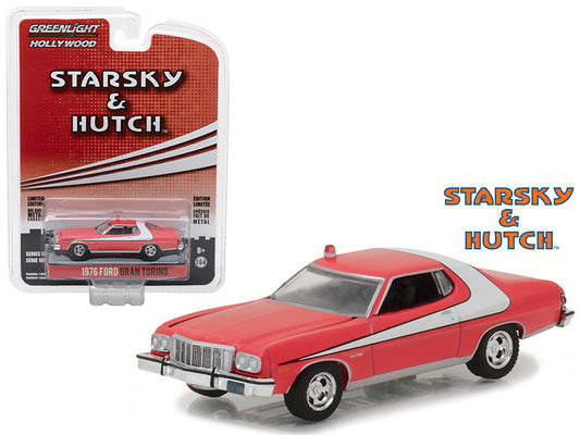 1976 Ford Gran Torino Red with White Stripe "Starsky and Hutch" (1975-1979) TV Series "Hollywood Series" Release 18 1/64 Diecast Model Car by Greenlight by Greenlight
